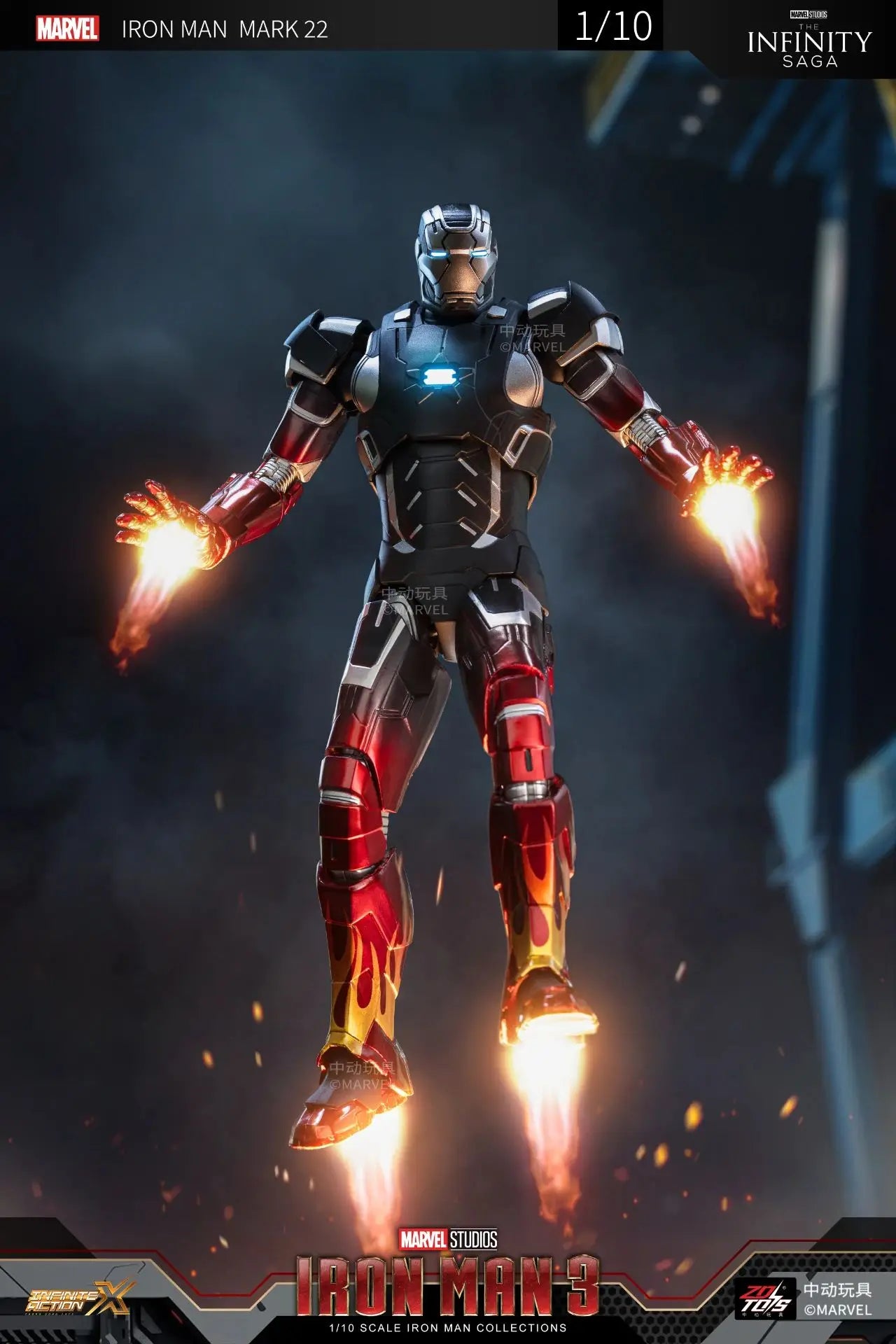 ZD Toys Iron Man MK35 Red Snapper Action Figure Iron Man Mk41 Mk47 Tank MK24 MK22 1/10 Scale Iron Man Collections Gift