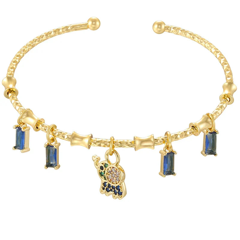 ZHUKOU candy charms bracelet for women Gold color romantic round charms bangles lady birthday gifts Man bracelet Jewelry VL338