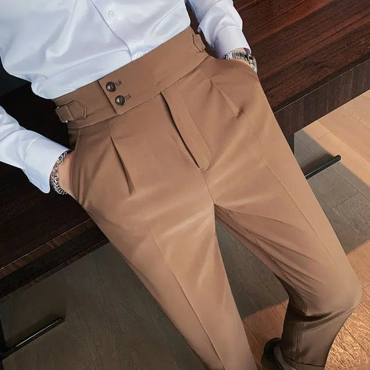 Haute Couture Business Casual High Waisted Straight Tube Minimalist Overaize Men's Suit Pants