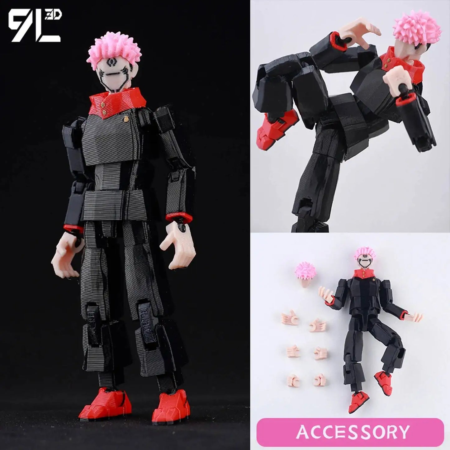 9L 3D Printed Anime Jujutsu Kaisen Sukuna Lucky13 Dummy 13 Movable Shapeshift T13 Action Figures Mannequin Toys for Collectors