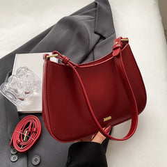 Wine Red Shoulder Bags for Women's Texture Leather Crossbody Bag