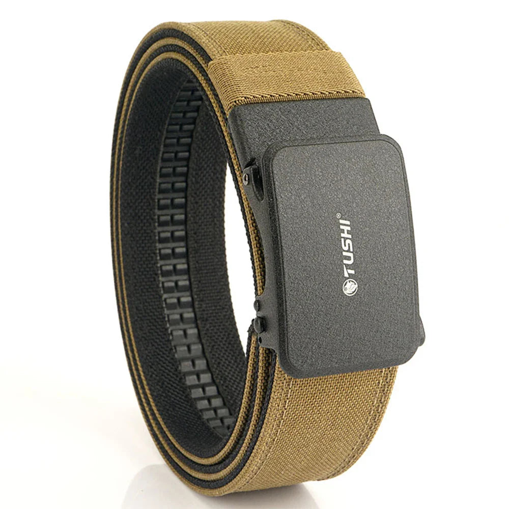 TUSHI New Hard Tactical Belt for Men Metal Automatic Buckle IPSC Gun Belt 1100D Nylon Military Belt Outdoor Sports Girdle Male