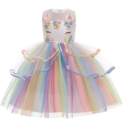 Baby Girl Unicorn Dress Cosplay Costume Birthday Party