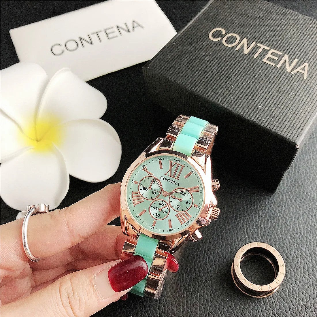 New Creative Watch Women Watches Luxury Rose Gold Quartz Ladies Watches Stainless Steel Bracelets Wristwatches Reloj Mujer