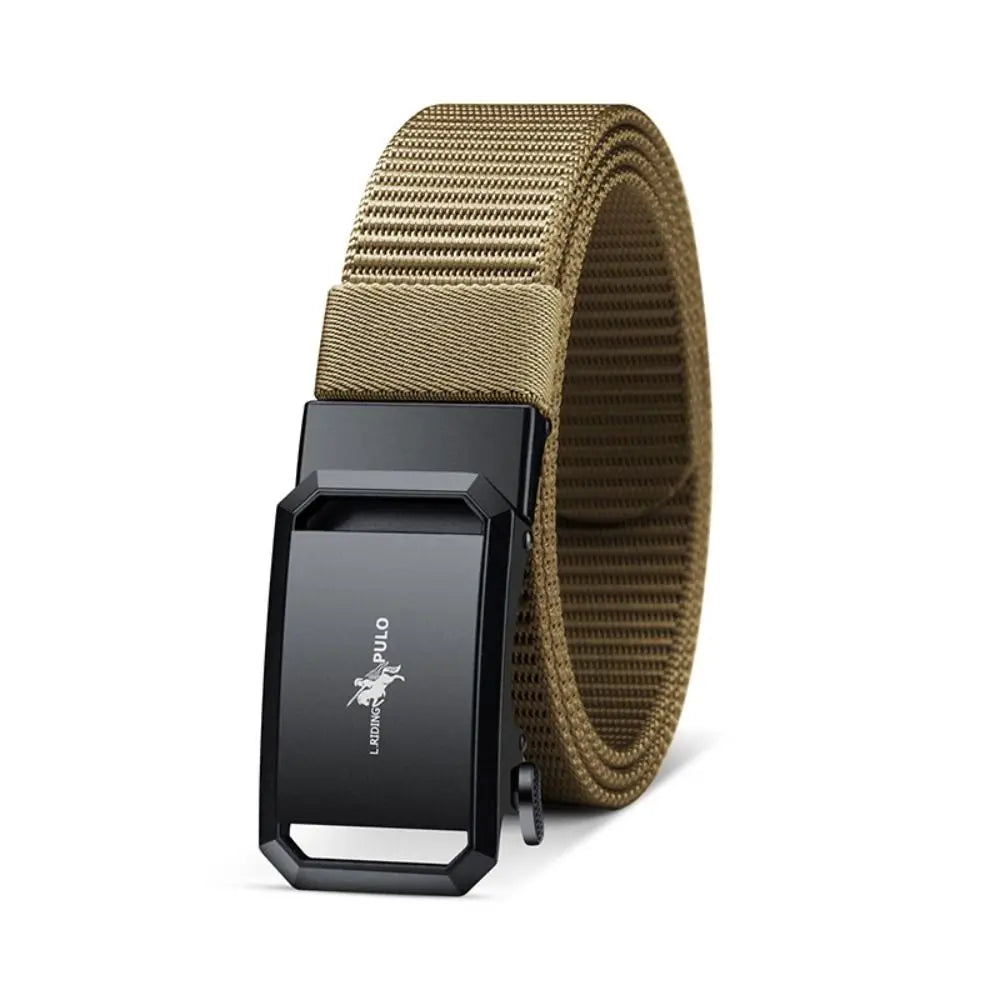 Men Business Belt Luxury Brand Quality Nylon Canvas Belt Black Automatic Buckle Belt Casual Simple Wild Style Trendy Jeans Belt
