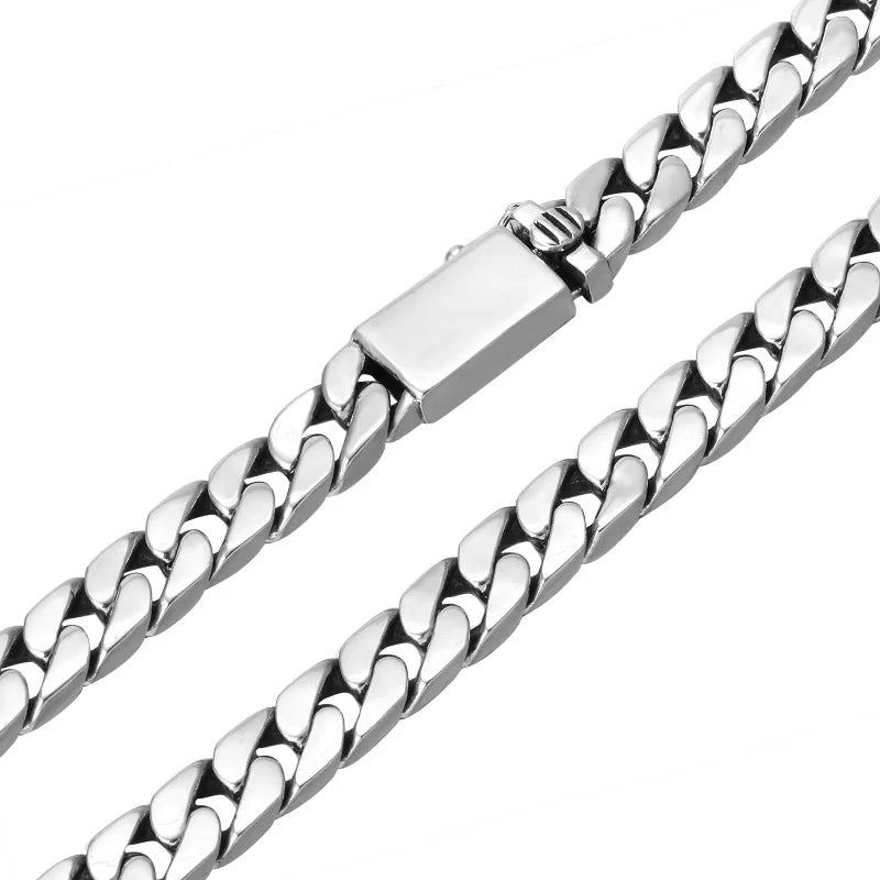 100% S925 Sterling Silver Bracelet 8MM Punk S925 Silver Jewelry Never Fade Men Women Jewelry Gifts