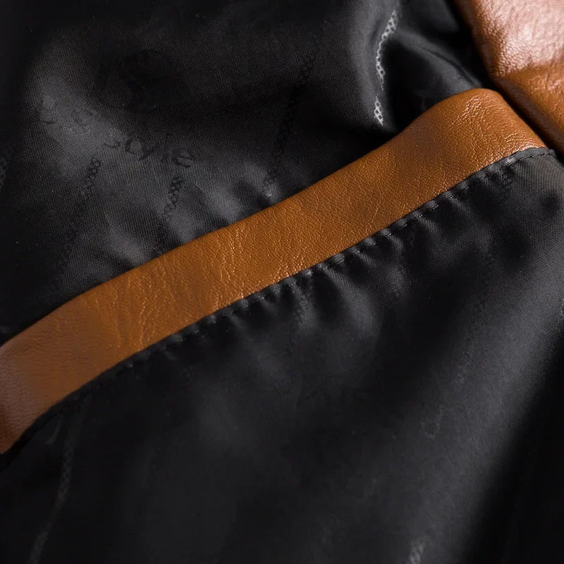 Leather Jacket Men's Slim Suit Leather Jacket Men's Spring And Autumn Biker