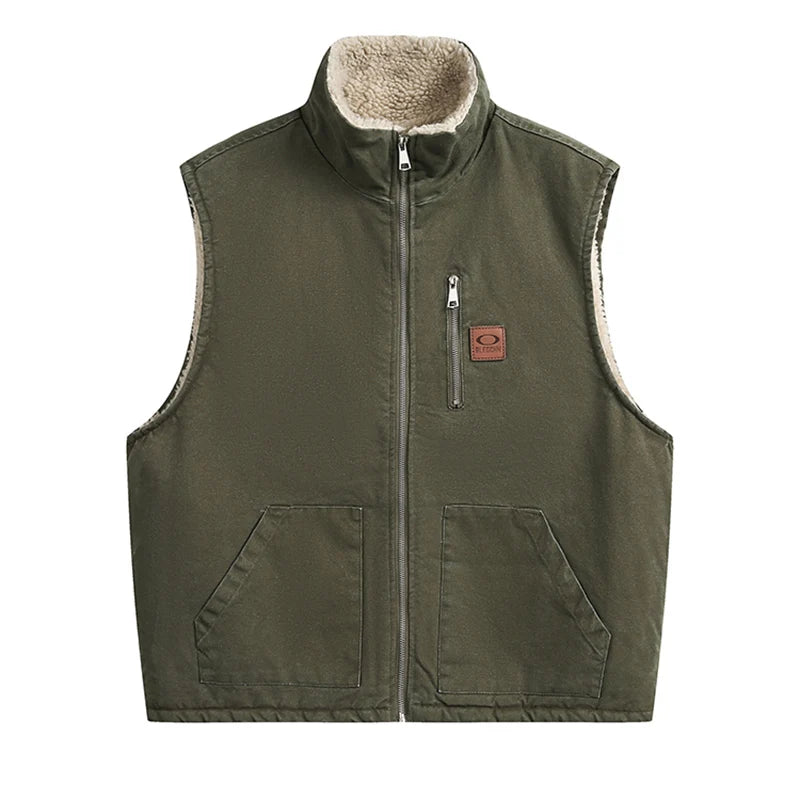 Carhartt Men's Washed Duck Sherpa Lined Mock Neck Vest