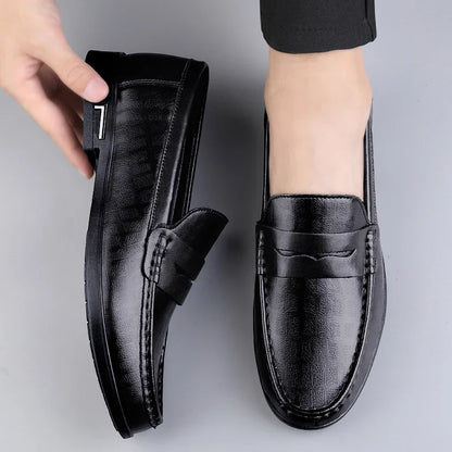 Genuine Leather Men Shoes Casual Men Loafers Breathable Office Formal Shoes Men Designer Slip on Driving Shoes Plus Size 38-46