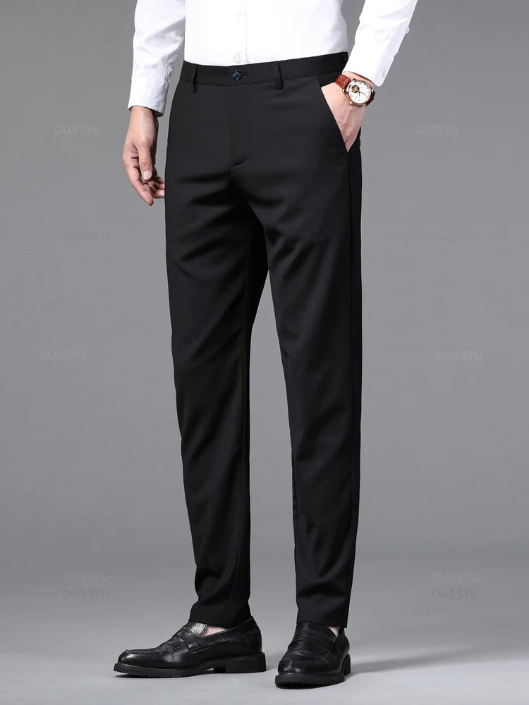 Luxury Smooth Soft Business Suit Formal Pants Men