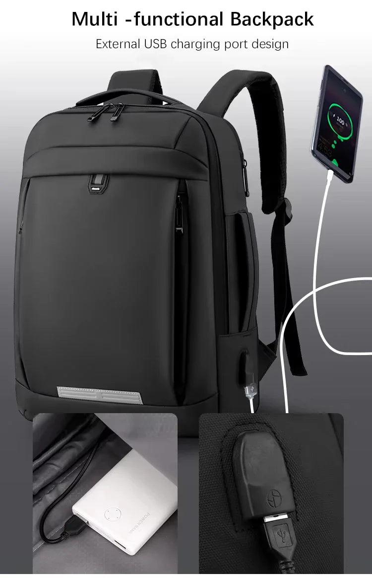 17 Inch Business Laptop Backpack Waterproof Notebook For Men School Book Bag Expandable Multifunction USB Charging Man Backpacks