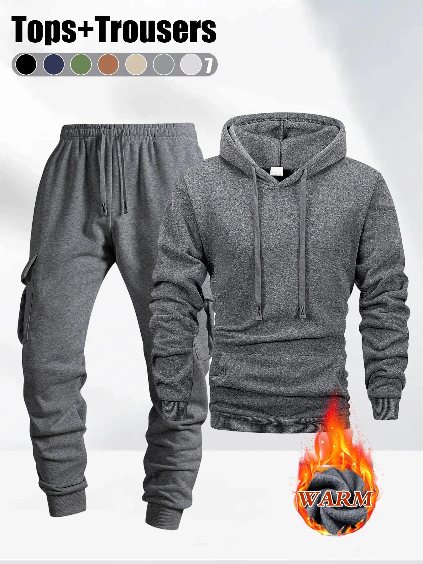 2025 Autumn/Winter Men's jogging Fitness sportswear Set Fashionable Casual Long-sleeved Sweatshirt + Casual Pants 2-piece Sets