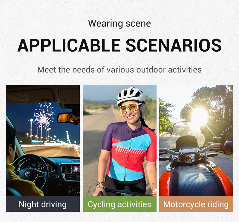 SCVCN New Yellow Polarized Cycling Sunglasses Men Bike MTB Driving Glasses Women Outdoor Sports Hiking Fishing UV400 Glasses