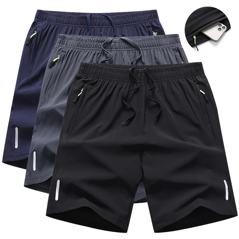 3 Pieces Gym Sports Shorts Men Quick Dry Workout Running Training Fitness Jogging Short Pants Man Summer Board Shorts Breathable