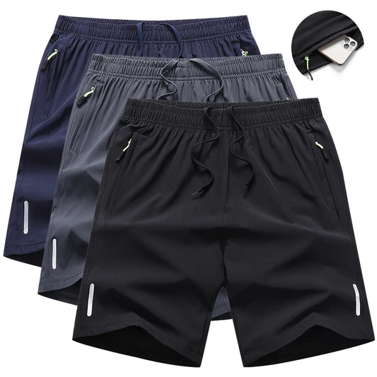 3 Pieces Gym Sports Shorts Men Quick Dry Workout Running Training Fitness Jogging Short Pants Man Summer Board Shorts Breathable