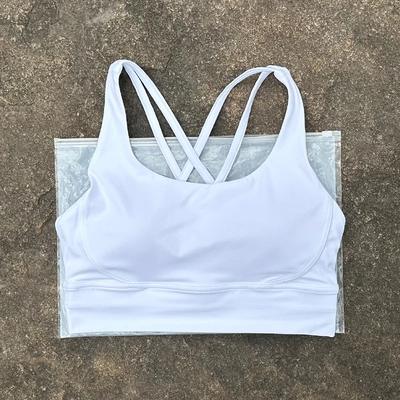 Women Fitness Bra Tights Yoga Vest High Strength Shockproof Gym Sports Top
