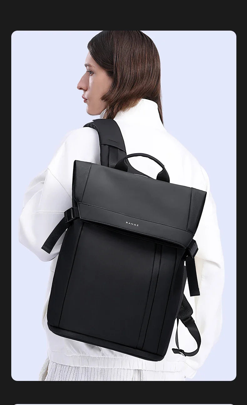 Bange Men Fashion Backpack 15.6 inch Multifunctional Waterproof Backpack Daily Travel Bag Casual School Rucksack with Buckle