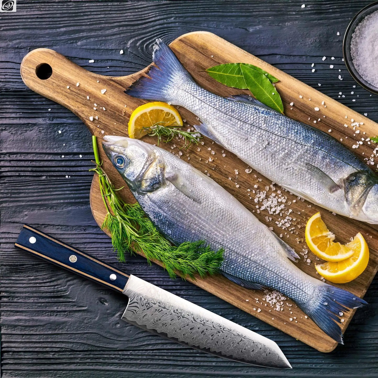 Santoku  Knife Laser Damascus Pattern Kitchen Knife With Ergonomic Pakka