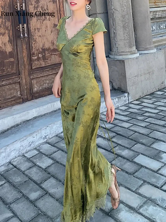 Evening wear Dresses: Women's Long Dress Turquoise V-neck Backless