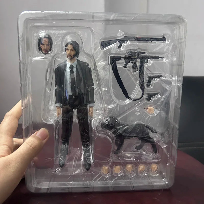 John Wick Figure Mafex 085 Collection Action Figure Model Toys Joint Movable Doll Bookshelf Ornament Christmas Present