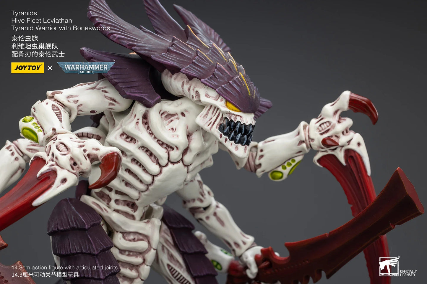JOYTOY Warhammer 40k 1/18 Action Figures Tyranids Hive Fleet Leviathan Tyranid Warrior with Boneswordg