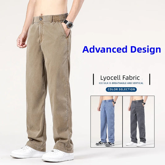 Men's Jeans Pants Straight Loose Quality Sweatpants Casual  Soft Wide Leg Long Baggy