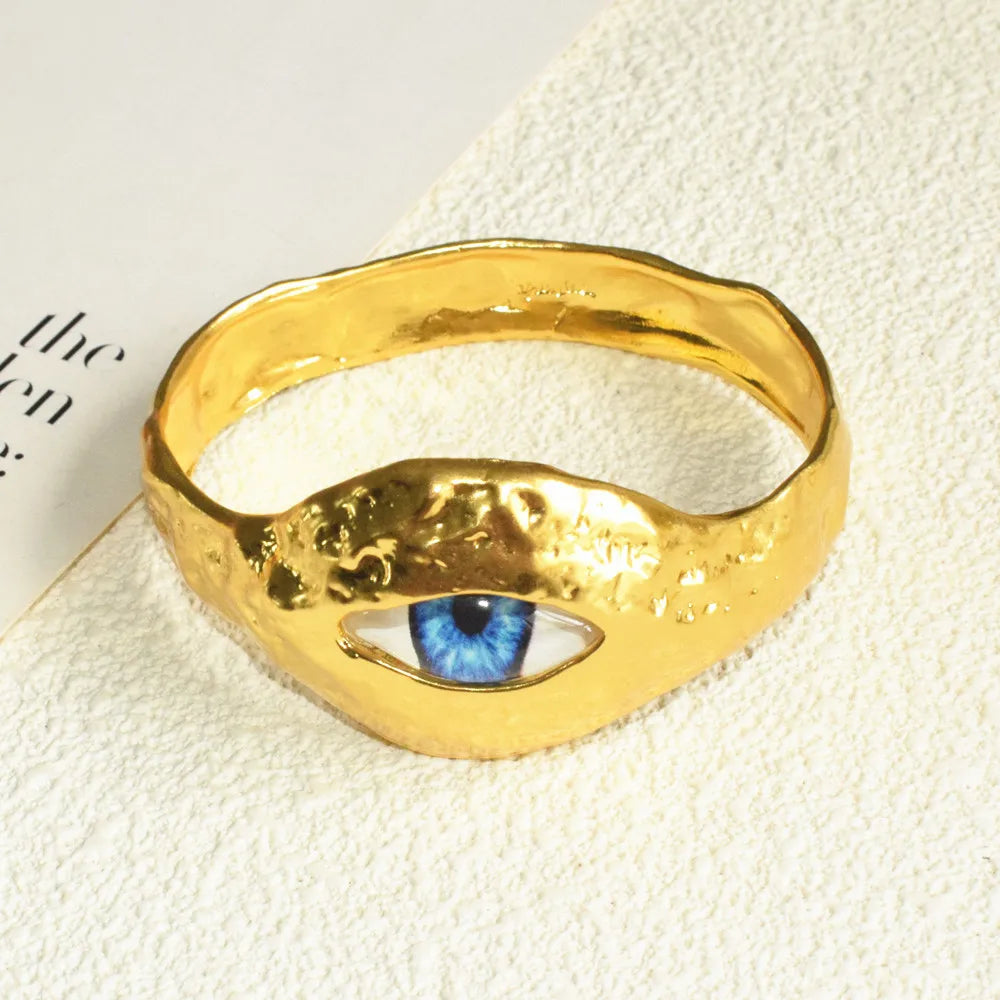 New Exaggerated Alloy Plated Eyes Nose Mouth Bangle Bracelet For Women Fashion Jewelry Gorgeous Hand Simple Bracelet Accessory