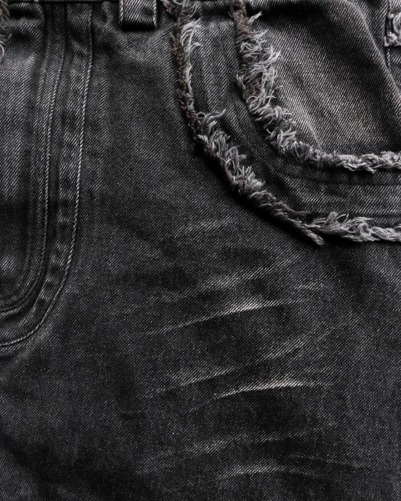 High Street retro stars furred jeans Men y2k Goth Harajuku fashion high-waisted