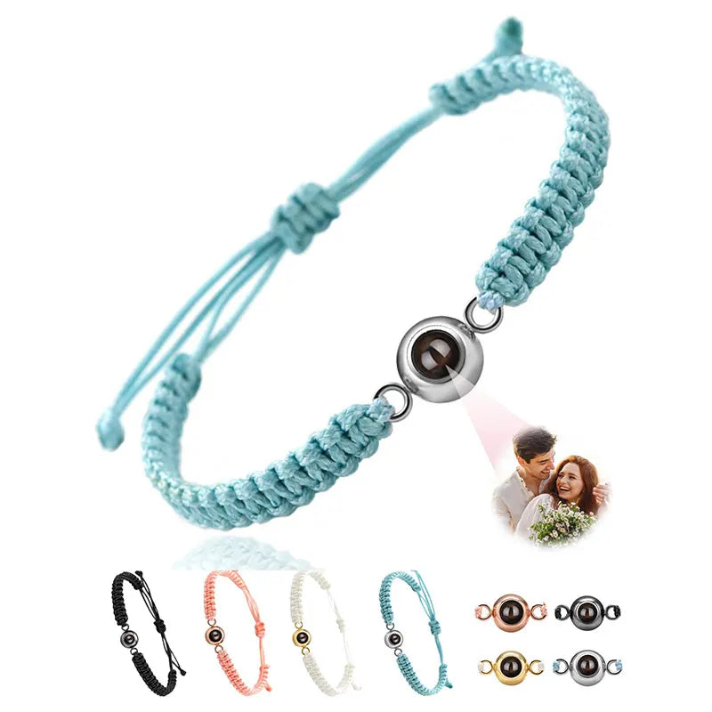 Custom Bracelets with Picture Personalized Gifts for Women Men, Custom Photo projection Bracelet Gifts for Couple/Family/Friend