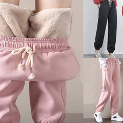 Winter Thicken Straight Pants Women Casual Fleece Sweatpants Warm Thick