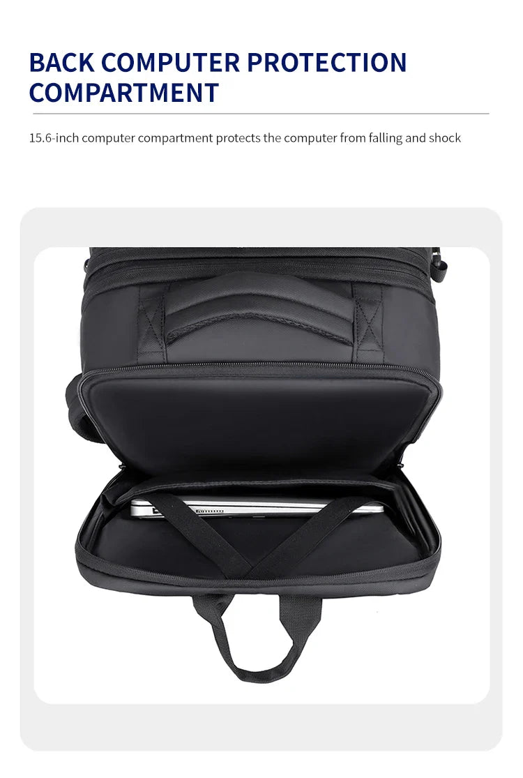 Men's Backpack with Expandable Vacuum Compression, Large Capacity, Dry and Wet Separation, Multifunctional Business Backpack for Short Business Trips