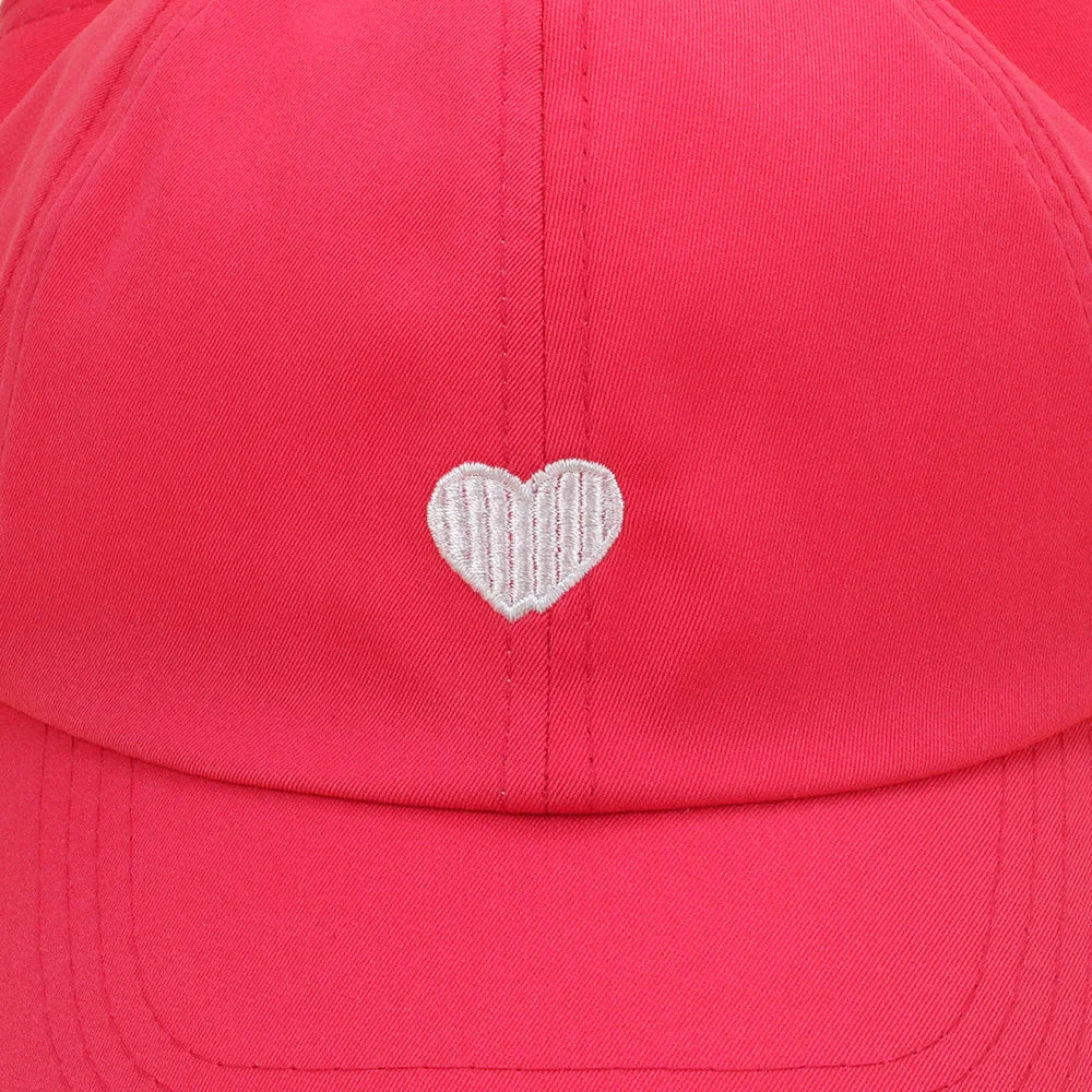 Kids Baseball Caps for Boys Girls Sun Hat Love Heart Hollow High Ponytail Caps Children Adjustable Baseball Caps for 4-12 Years