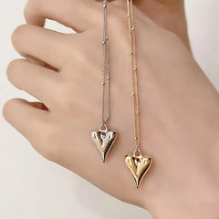 Classic Peach Heart Pendant Stainless steel Necklace Korean Fashion Jewelry