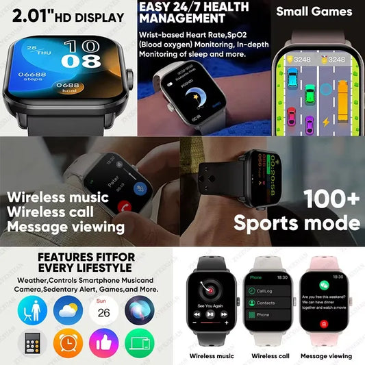 New BOXUXING Watch 5 Global Version Men Women HD AMOLED Screen Heart Rate Bluetooth Call GPS Track Waterproof Sports Smart Watch
