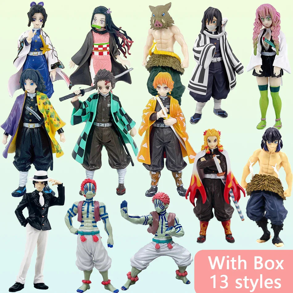 16cm Anime Demon Slayer Kimetsu no Yaiba Figure Kamado Tanjirou Action Figure Agatsuma Zenitsu Nezuko Warrior PVC Doll Model Toy