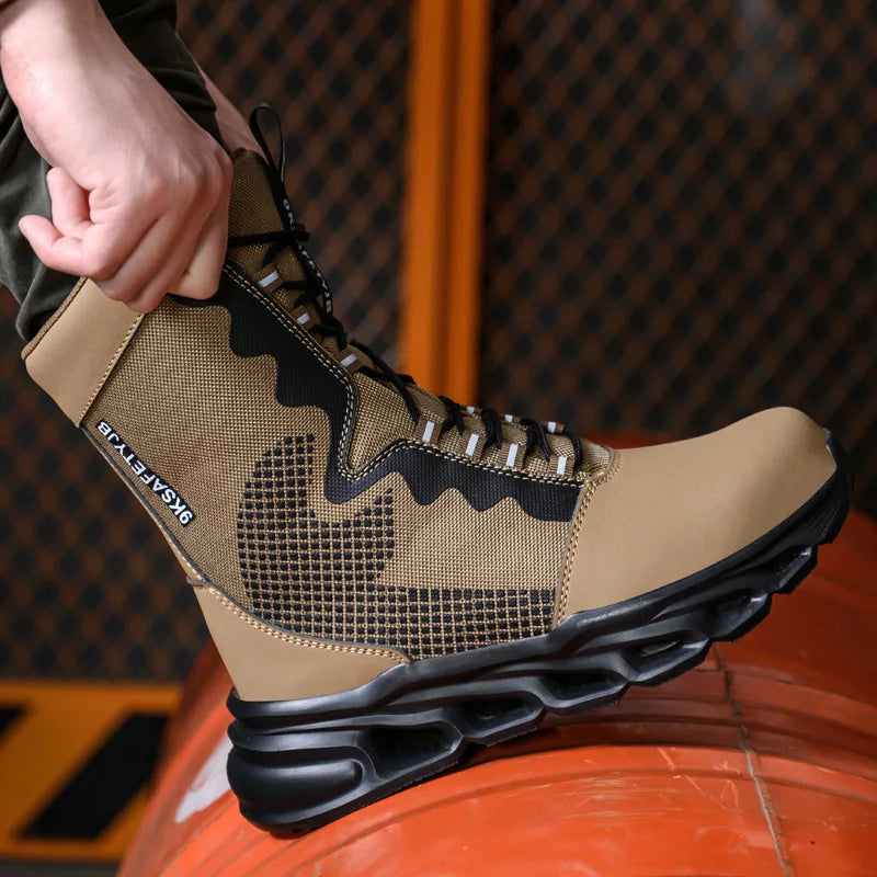 Work Sneakers Steel Toe Shoes Men Safety Shoes New Puncture-Proof Work Shoes Boots Indestructible Footwear Security Lightweight