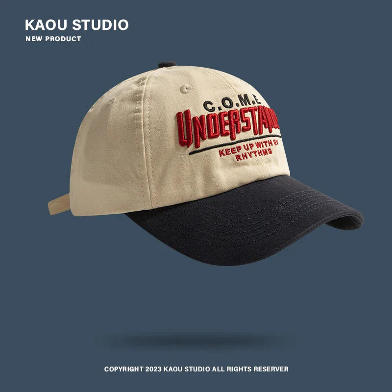 Spring and Summer New Peaked Cap Women's All-Match Embroidery Contrast Color Baseball Cap Men's and Women's Sports Fashion Cap