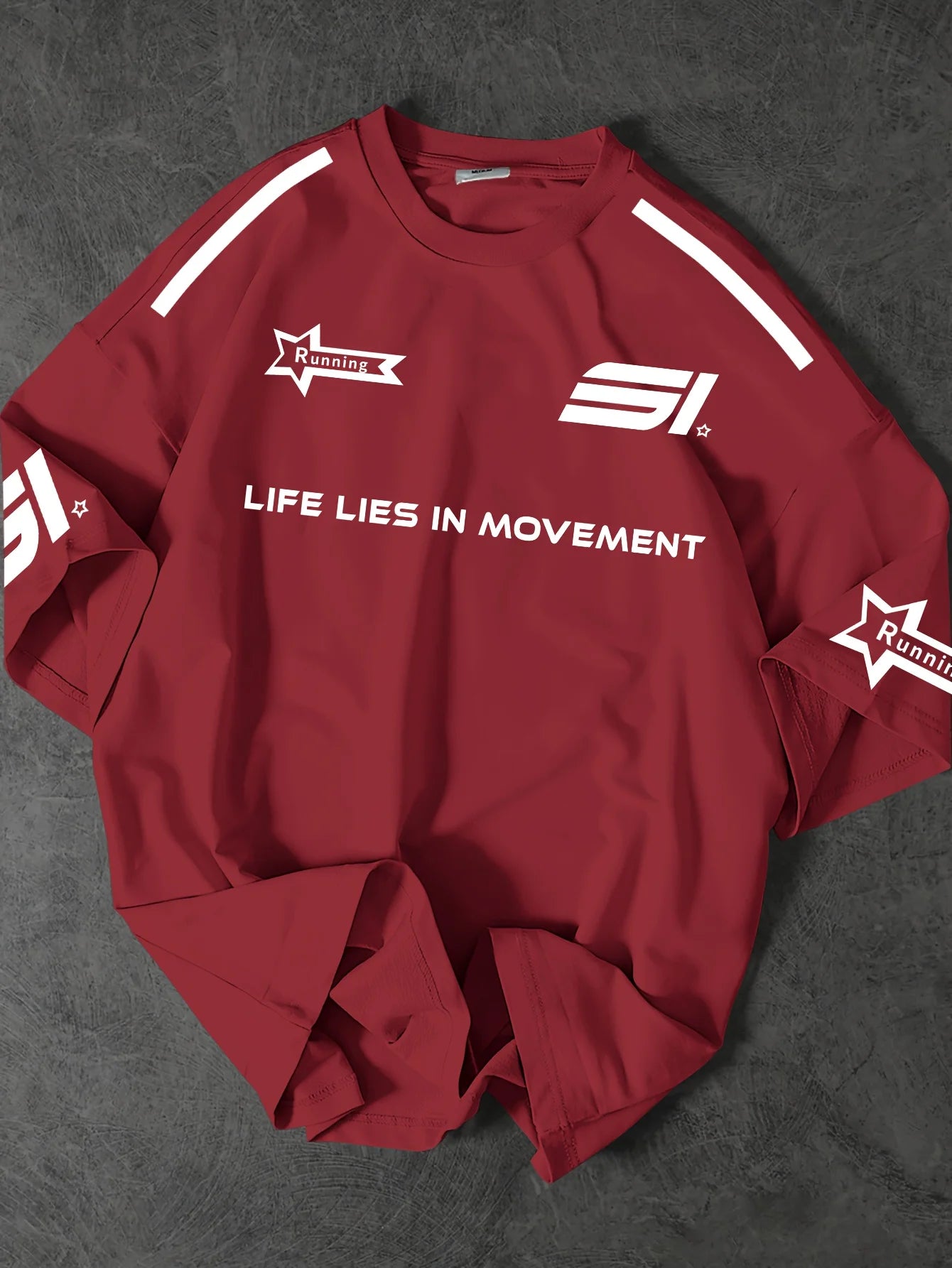 The new men's T-shirt for summer 2025 is a casual sporty breathable mesh letter printed streetwear collection