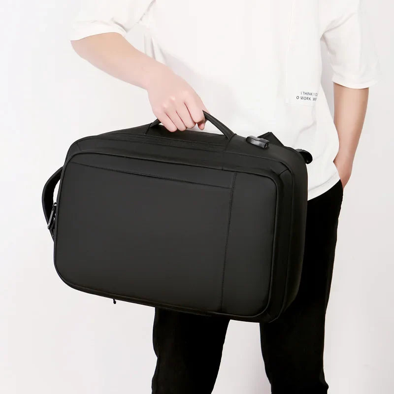 1Pcs Expandable Travel Backpack, Business casual men's backpack,with USB charging,waterproof fabric,suitable for daily commuting
