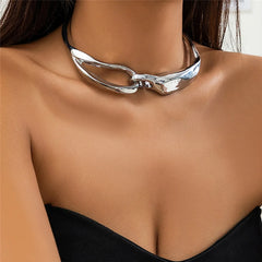 Exaggerated Chunky Heavy Metal Big Torques Choker Necklace Women Punk Goth