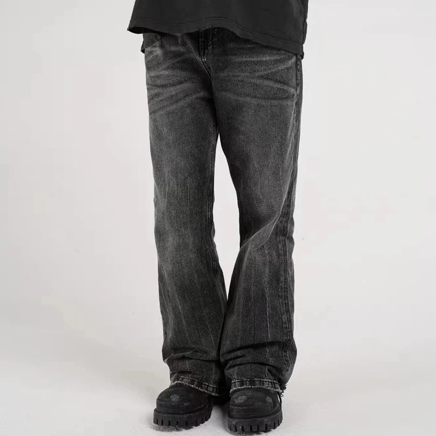 Harajuku Washed Vintage Straight Wide Leg Denim Pants Men and Women