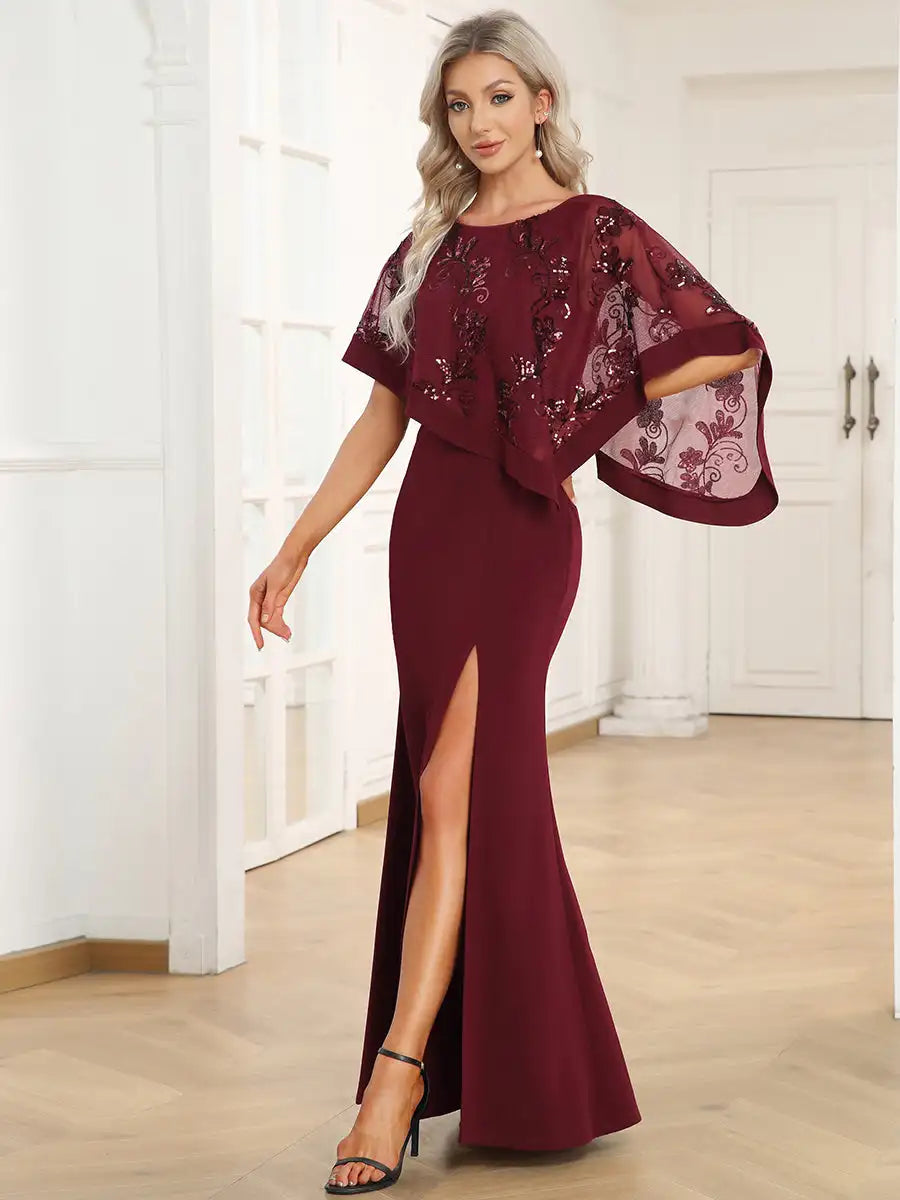 Homecoming Dresses: Women's Dresses Long O-Neck Half Sleeves Prom Women Dress