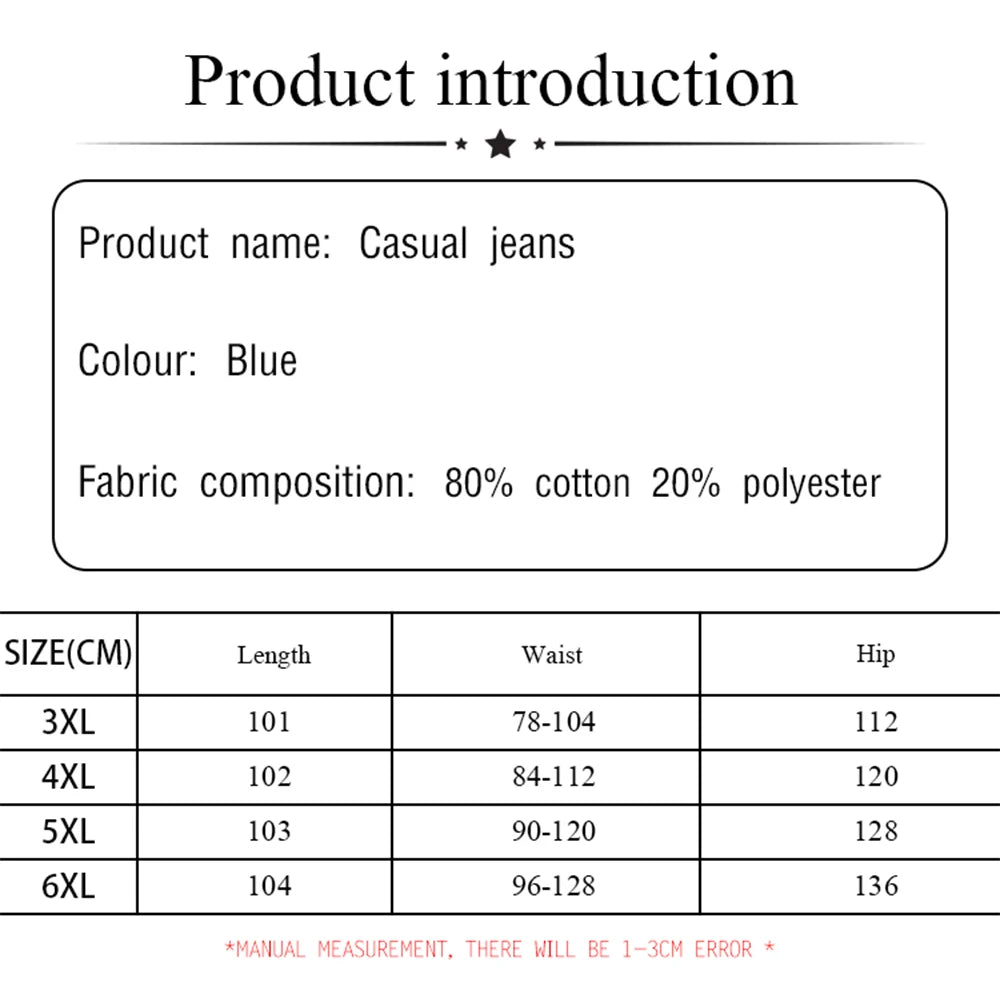 Plus size women's fall casual denim pants Blue washed denim  cargo pants
