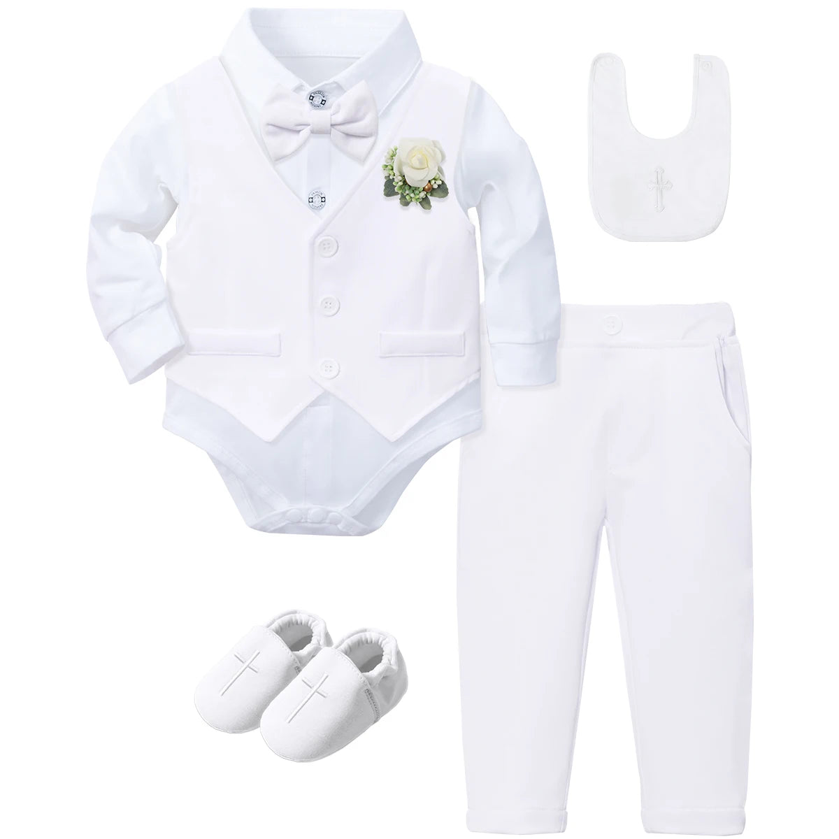 Outfit Boy Infant Baby Church Christening Suit Toddler White Blessing Set Newborn Easter Birthday Party Gift Clothes