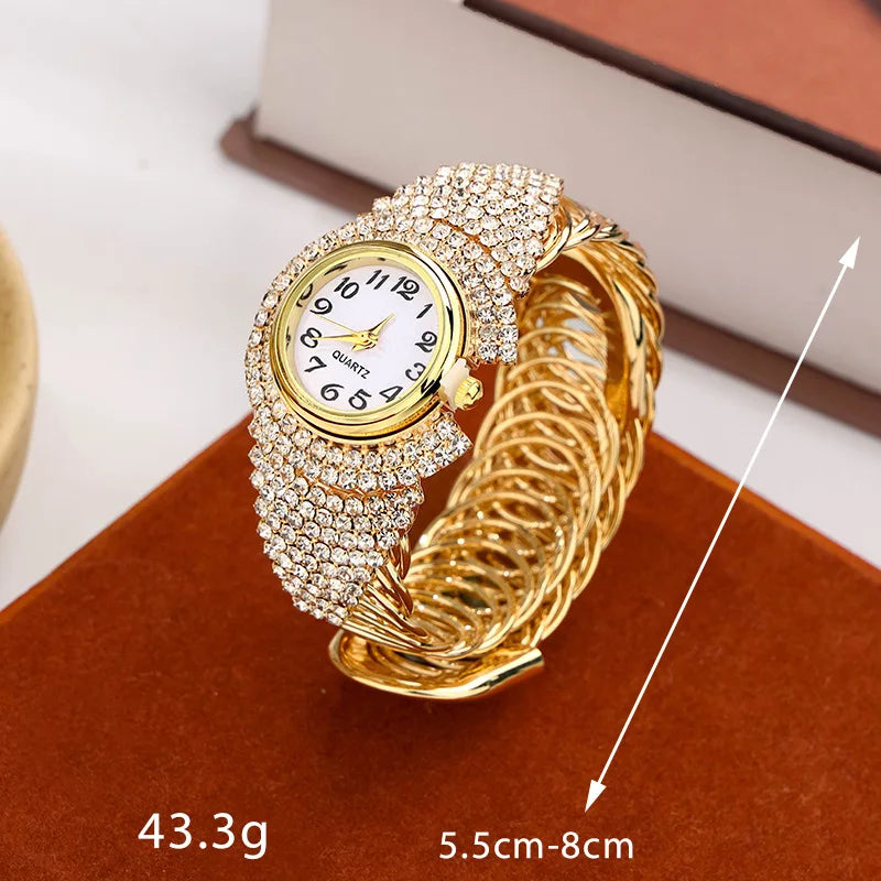 Women Watches Diamond Gold Watch Ladies Wrist Watches Luxury Brand Rhinestone Women's Bracelet Watches Female Relogio Feminino