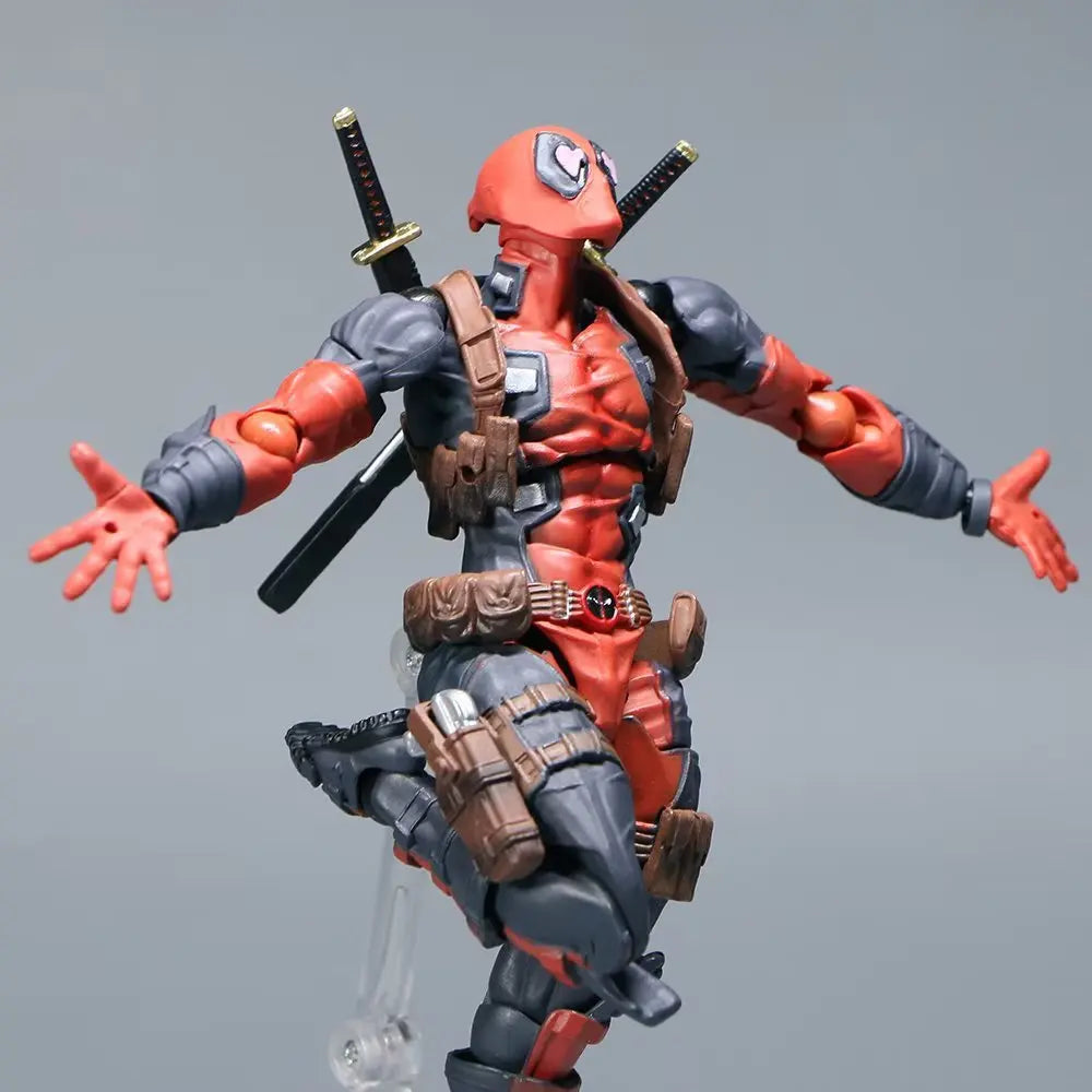 AMAZING YAMAGUCHI Deadpool & Wolverine 2.0 Grey Action Figure Mutants Joint Movable KAIYODO Wade Model Movie Toys for Kids Gift