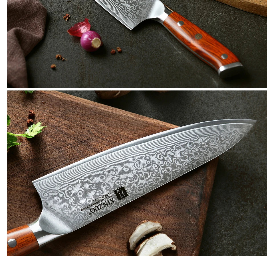 8.5 Inch Chef Knives High Carbon Chinese VG10 67 Layer Damascus Kitchen