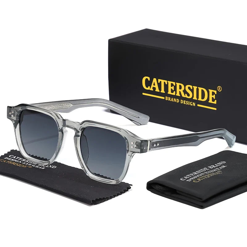 CATERSIDE Square Fashion Sunglasses Men Core Insert Temple Luxury Brand Sun Glasses Women Travel Beach Party Festival Gifts