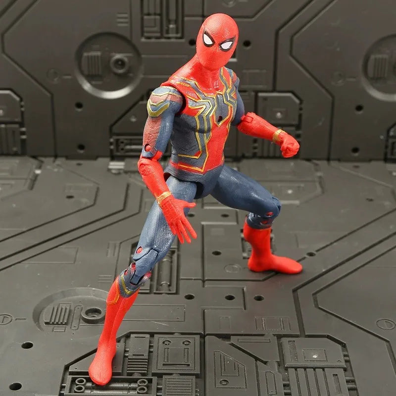 17 Cm Children Toys Marvel Anime Figures Spiderman Hulk Action Figure Iron Man Cartoon Kids Toy Christmas Gift Glow Doll Hobbies