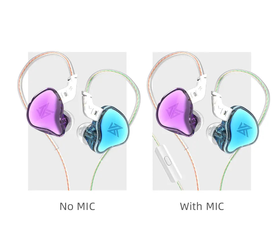 KZ EDC Earphones 1 Dynamic HIFI Bass Earbuds In Ear Monitor Headphones Sport Noise Cancelling Headse